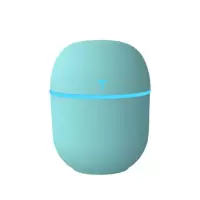 usb加湿器 卧室静音办公家用车载净化增湿喷雾创意迷你夜灯保湿仪|彩蛋蓝色[充电版] 棉棒+充电线+小风扇