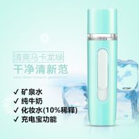 纳米喷雾补水仪卡通便携式充电加湿器脸部冷喷可爱少女蒸脸器手持|豪华版(大喷雾+充电宝)绿色