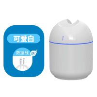 加湿器小型家用卧室静音usb车载大雾量办公学生空气补水喷雾香薰|白色 搭配四【5棉棒+风扇+夜灯】
