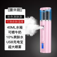 面部补水仪纳米喷雾器检测皮肤水分充电加湿器冷喷蒸脸器少女学生|黄金测试粉40mL强劲雾喷牛奶爽肤水