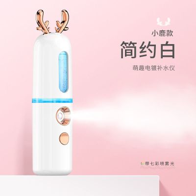 纳米喷雾补水仪可充电加湿器迷你脸部补水喷雾保湿便携学生美容仪|可爱鹿鹿-简约白