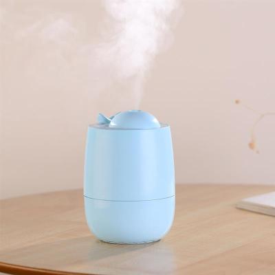 迷你加湿器 水中鲸容量320毫升 7彩灯光 防干烧 送led台灯 小风扇|蓝色