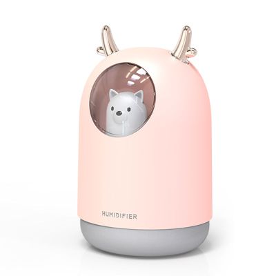 usb加湿器迷你家用卧室静音小型桌面空气喷雾器补水保湿创意礼物|迷你106加湿器[粉色]