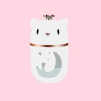 加湿器小型家用卧室大容量喷雾净化空气usb办公室七彩灯创意增湿|萌猫---气质白 加湿器+5根棉棒+小风扇+小台灯