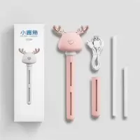 小鹿角迷你加湿器便携式usb静音办公室桌面家用卧室车载学生喷雾|小鹿角米粉色+2根棉芯+数据线