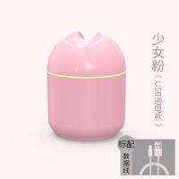 usb加湿器家用卧室迷你 学生大雾量静音空气加湿车载办公室香薰机|少女粉 加湿器+5棉棒+小风扇