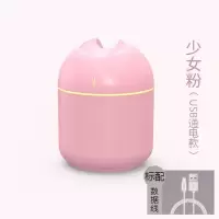 usb加湿器家用卧室迷你 学生大雾量静音空气加湿车载办公室香薰机|少女粉 加湿器+5棉棒+小夜灯