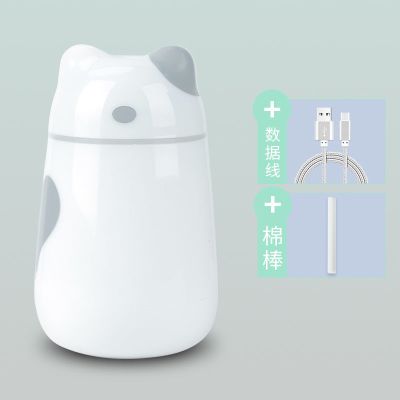 加湿器usb办公室桌面静音卧室大雾量家用便携孕妇婴|喵咪灰色(插电款) 标准款(送usb线+一个棉棒)