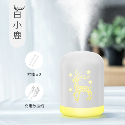加湿器家用静音卧室孕妇婴儿迷你香薰补水神器车载办公室学生宿舍|小鹿款-雾霭白