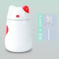 加湿器usb办公室桌面静音卧室大雾量家用便携孕妇婴|喵咪红色(插电款) 标准款(送usb线+一个棉棒)