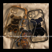立体电镀情侣暴力熊适用iphone13/12promax苹果11手机壳xr/xsmax透明硅胶7/8plus新款SE创意