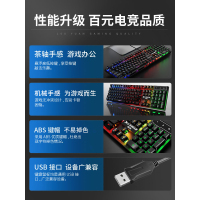 真机械手感键盘台式电脑笔记本游戏USB有线鼠标键盘非网吧电竞外设lol键鼠套装可爱女生打字专用办公外接