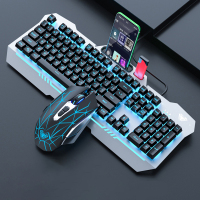 机械手感键盘鼠标套装耳机三件套笔记本台式电脑电竞吃鸡游戏专用键鼠二件套有线办公家用外设网吧