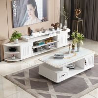 北欧电视柜茶几组合套装现代简约小户型客厅家用钢化玻璃电视机柜