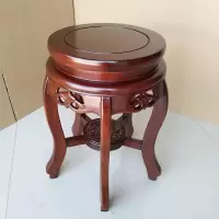 中式实木古筝凳圆凳子明清古典餐桌凳琴凳榆木仿古板凳矮凳鼓登 高度45厘米面直径30厘米