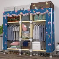 衣柜简易布衣柜钢管加粗加固非实木大号双人单人布衣柜收纳架衣橱