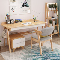全实木书桌简约ins桌子办公卧室家用学生原木日式北欧电脑台式桌