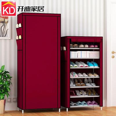 简易牛津布鞋柜收纳鞋架加粗钢架多层创意组合全封闭防尘加固鞋架