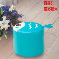 凳子家用创意时尚实木小板凳经济型卧室客厅圆凳换鞋凳宝宝矮凳子 35厘米绿鱼