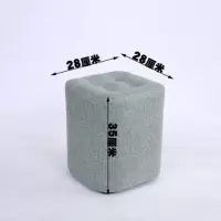 布艺家用小凳子沙发凳实木方凳客厅小板凳欧式创意矮墩子网红懒人 藏青色35CM成人35CM高