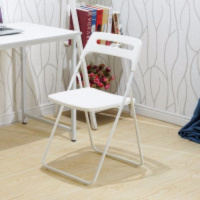 成人椅子折叠椅凳子电脑椅培训椅会议椅餐椅办公椅塑料椅靠背椅子 ABS材质8017特厚管壁白色
