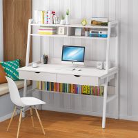 电脑桌台式桌家用简约学生卧室小书桌书架一体桌组合简易办公桌子