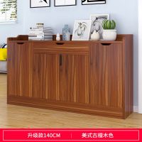 鞋柜简约现代厅柜经济型省空间家用鞋架简易口鞋柜玄关柜储物 推荐款古檀木色140