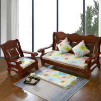 秋冬季加厚三人连体通用实木沙发垫子红木沙发坐垫椅垫防滑可拆洗 法莱绒七彩旋律 同款抱枕45*45