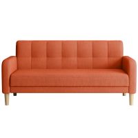 欧式布艺沙发卧室客厅小户型小沙发迷你组合单双人三人简易出租房 小北欧-亚麻-橙色 小双人位(123)