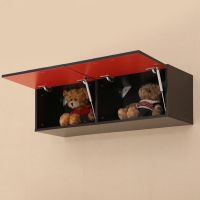 定制卧室吊柜卫生间收纳壁柜厨房客厅挂柜阳台柜储物柜墙壁柜顶柜 黑胡桃色 100长30深30高2门