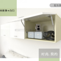 定制卧室吊柜卫生间收纳壁柜厨房客厅挂柜阳台柜储物柜墙壁柜顶柜 白枫+白门 80长40深40高2门