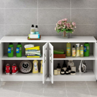 欧式阳台储物柜防晒收纳柜阳台飘窗柜鞋柜矮柜落地柜置物柜子定制 长160深50高80四门两层