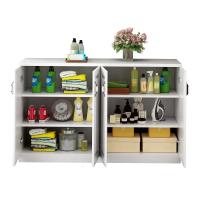 欧式阳台储物柜防晒收纳柜阳台飘窗柜鞋柜矮柜落地柜置物柜子定制 长160深40高100四门三层