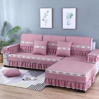 四季通用沙发垫欧式现代简约防滑沙发坐垫沙发套全包贵妃沙发套罩 静谧时光[紫色] 90*70CM[一片装]