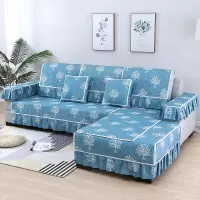 四季通用沙发垫欧式现代简约防滑沙发坐垫沙发套全包贵妃沙发套罩 发财树[蓝色] 110*110CM[贵妃空缺补位]