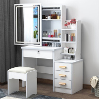 网红带灯梳妆台现代简约卧室收纳柜一体小户型化妆台欧式化妆桌子