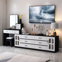 梳妆台卧室现代简约小户型网红化妆桌收纳柜一体储物柜网红ins风