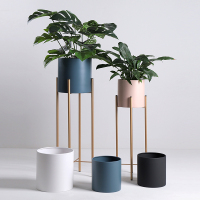 北欧铁艺落地花架花器简约现代客厅卧室阳台植物架室内绿萝花盆