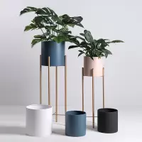 北欧铁艺落地花架花器简约现代客厅卧室阳台植物架室内绿萝花盆