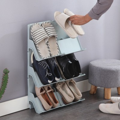 多层可叠加鞋架简易口家用塑料鞋托宿舍收纳鞋架分层整理小鞋柜