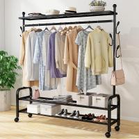 家用晾衣架落地折叠卧室内挂衣架单杆衣帽架简易置物衣服凉晒架子