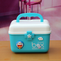 家庭装大小号药箱医药箱多层便携急救小型可爱收纳盒家用儿童塑料 小号兰叮当21X16X15(约5升)手工款