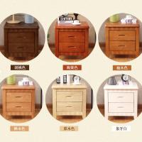 床头柜实木简约现代卧室榉木胡桃原木色免安装迷你储物边柜经济型