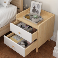 实木腿北欧床头柜置物架简约现代卧室床边小柜子储物柜床头收纳柜