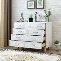 美式五斗柜实木腿卧室收纳柜现代简约储物柜抽屉式客厅矮柜家用橱