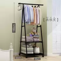 简易晾衣架衣帽架落地挂衣架子三角折叠卧室家用室内挂包衣服架 典雅黑[加粗] 1个