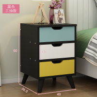 简易床头柜简约现代卧室北欧床边小柜子经济型储物柜多功能收纳柜 40x36.5x60cm(升级款)炫酷黑 组装