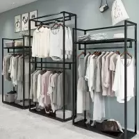 宜尚服装店展示架落地式双层女装店货架连衣裙挂衣架子多功能高柜
