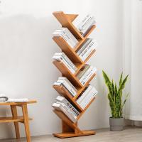 简易儿童客厅置物架竹办公室学生桌上小书架落地树形创意书架