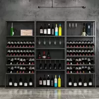 复古欧式铁艺酒架酒吧落地酒柜葡萄酒红酒收纳展示架置物架酒杯架